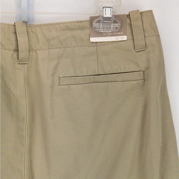 Banana Republic Chinos Men's 33x32 Pants Flat Front Beige 100% Cotton - Picture 8 of 10